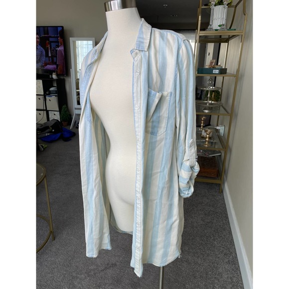 Velvet Heart chambray striped tencel dress, size small - Picture 3 of 12